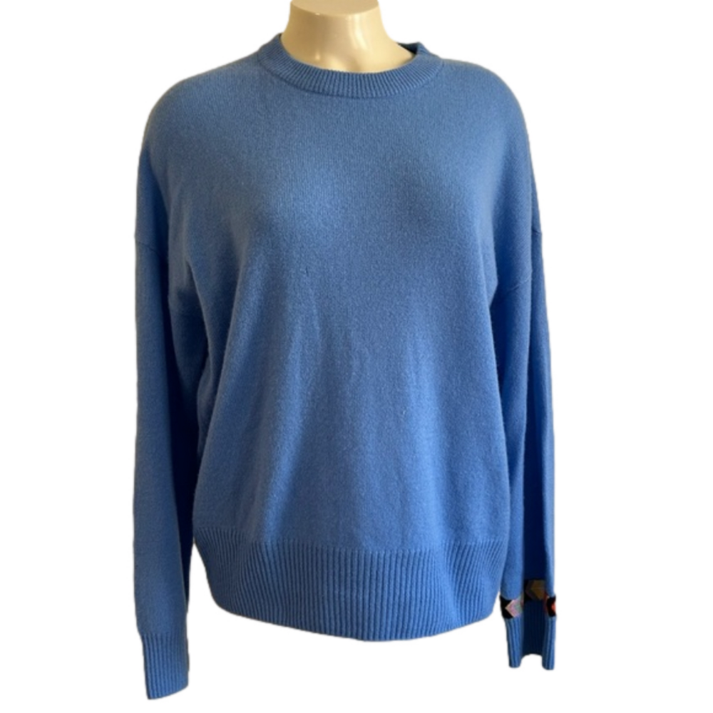 27 Miles 100% Cashmere Colorblock sleeves sweater SM ( run big ) as is